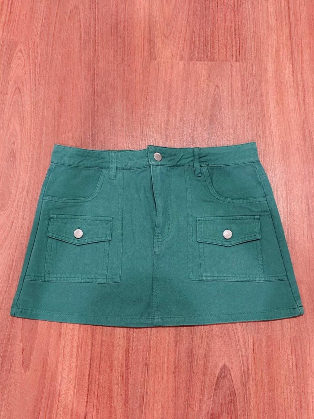 RSQ Womens Green Cargo Utility Mini Skirt Size M 100% Cotton Pocket Detail